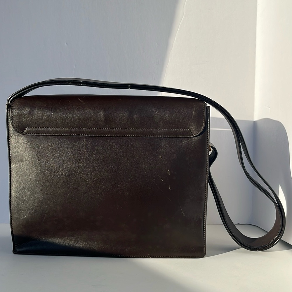 Auth. Vintage Gucci By Tom Ford Era Leather Shoulder Handbag ~ in Dark Brown - Picture 5 of 16